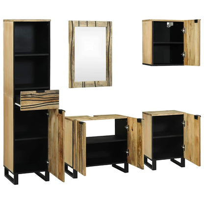 vidaXL Bathroom Furniture Set 5 pcs Natural Engineered Wood 2