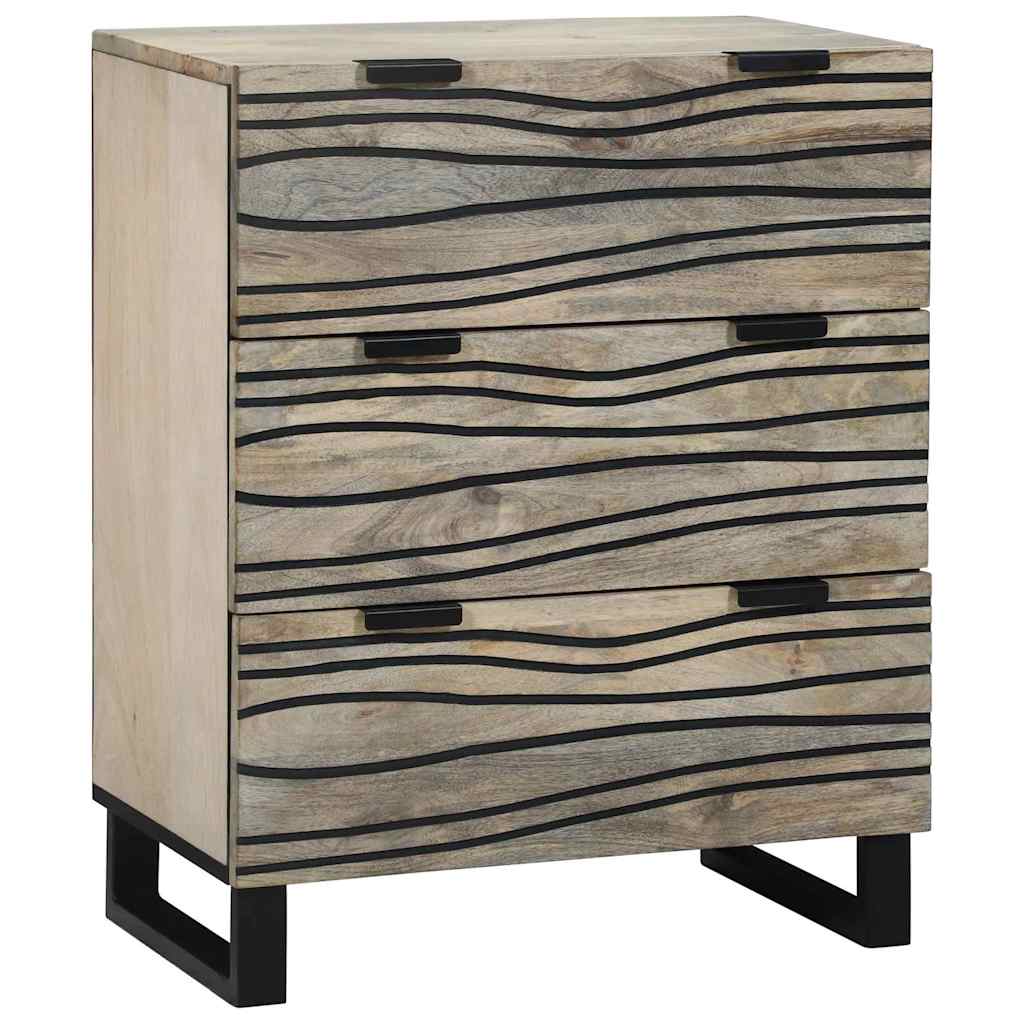 vidaXL Sideboard Set 3 pcs White Solid Mango Wood 4