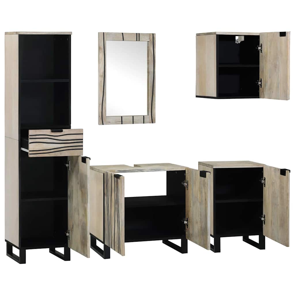 vidaXL Bathroom Furniture Set 5 pcs Walnut Brown Engineered Wood 2