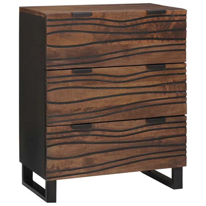 vidaXL Sideboard Set 3 pcs Brown Solid Mango Wood 4