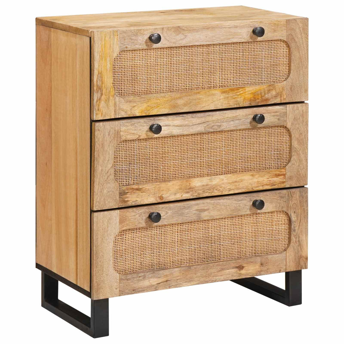 vidaXL Sideboard 2 pcs 60 x 33 x 75 cm Solid Mango Wood Brown 2