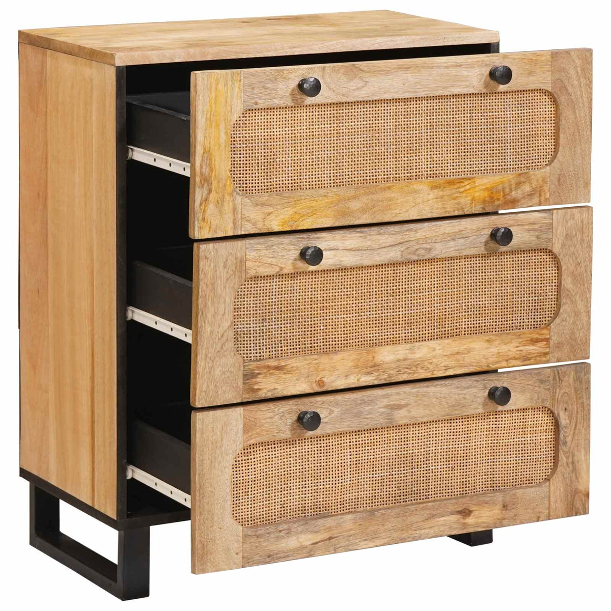 vidaXL Sideboard 2 pcs 60 x 33 x 75 cm Solid Mango Wood Brown 3