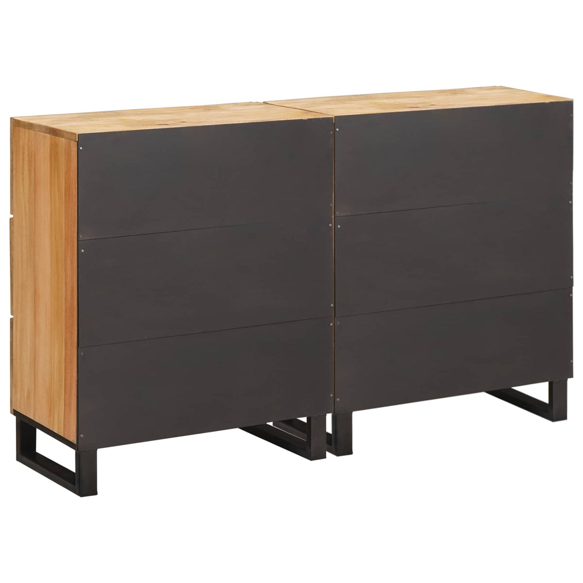 vidaXL Sideboard 2 pcs 60 x 33 x 75 cm Solid Mango Wood Brown 5
