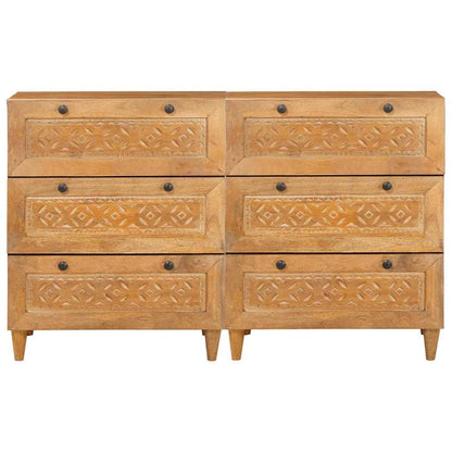 vidaXL Sideboard 2 pcs 120 x 33.5 x 75 cm Solid mango wood Brown 4