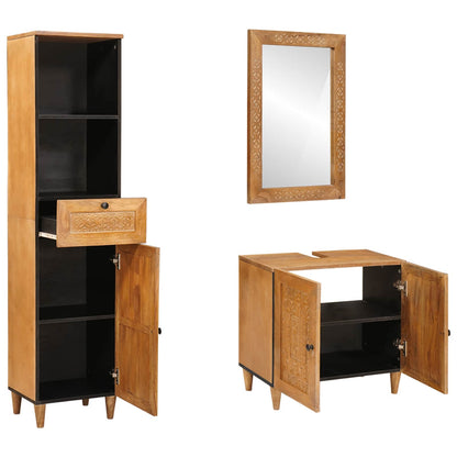 vidaXL Bathroom Furniture Set 3 pcs Brown Engineered Wood 2