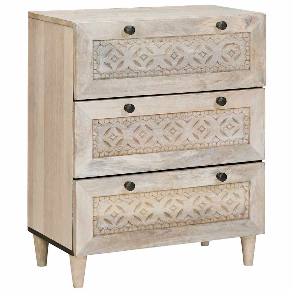 vidaXL Sideboard 2 pcs 120 x 33.5 x 75 cm Solid mango wood White 3