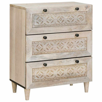 vidaXL Sideboard 2 pcs 120 x 33.5 x 75 cm Solid mango wood White 3