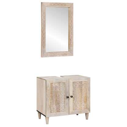 Bathroom Furniture Set 2 pcs Engineered Wood White