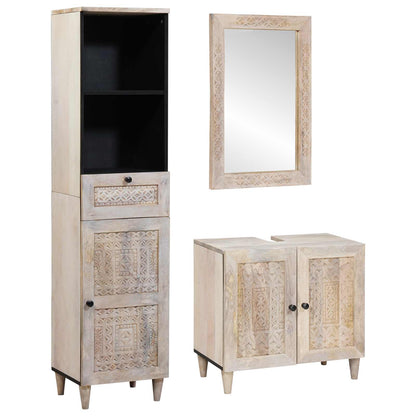 vidaXL Bathroom Furniture Set 3 pcs White Engineered Wood 1