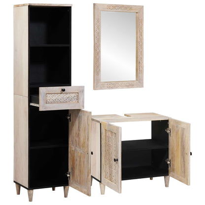 vidaXL Bathroom Furniture Set 3 pcs White Engineered Wood 2