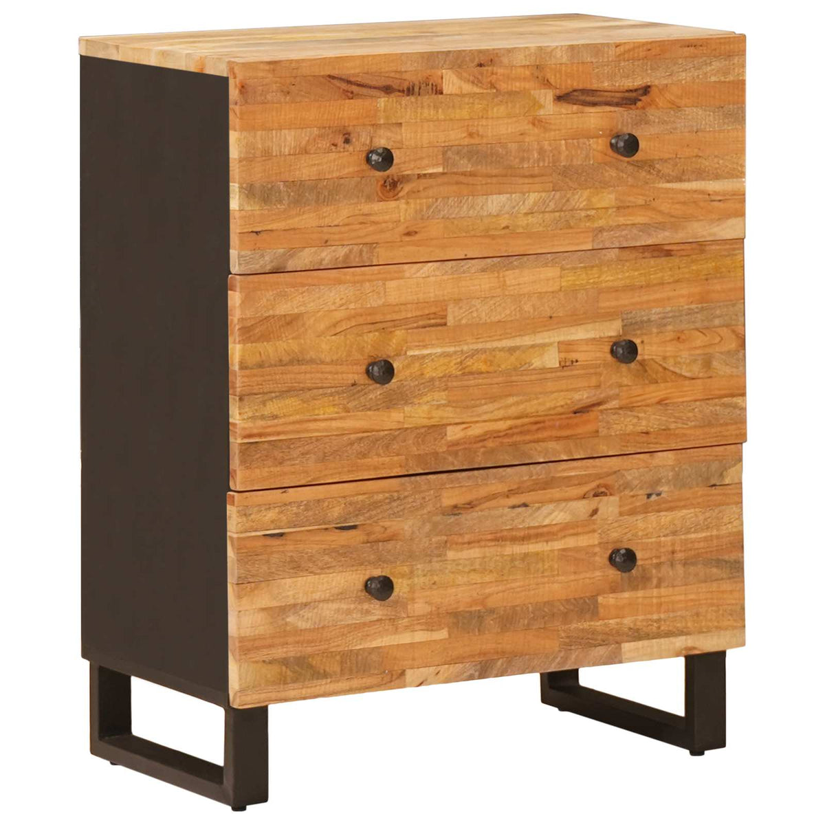 vidaXL Sideboard 3 pcs 60 x 33 x 75 cm Solid Mango Wood Brown 4