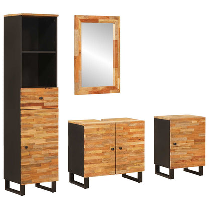 vidaXL Bathroom Sets with Drawer with Shelf Natural Solid Mango Wood 1