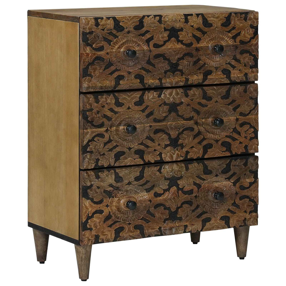 vidaXL Sideboard 2 pcs 60 x 33.5 x 75 cm Solid Mango Wood Brown 3