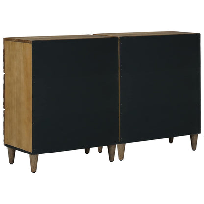 vidaXL Sideboard 2 pcs 60 x 33.5 x 75 cm Solid Mango Wood Brown 6