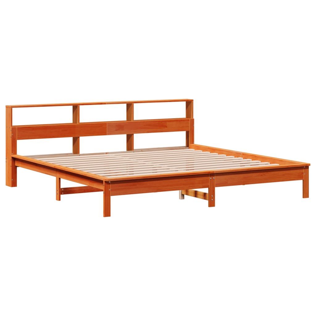 vidaXL Bed Frame without Mattress Wax Brown 200x200 cm Solid Wood Pine 3