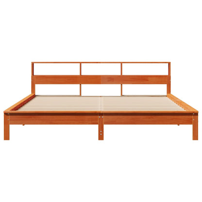 vidaXL Bed Frame without Mattress Wax Brown 200x200 cm Solid Wood Pine 4