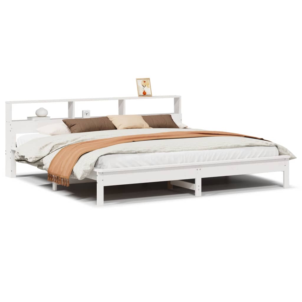 vidaXL Bed Frame without Mattress White 180x200 cm Solid Wood Pine 2