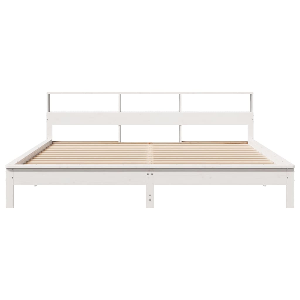vidaXL Bed Frame without Mattress White 180x200 cm Solid Wood Pine 4