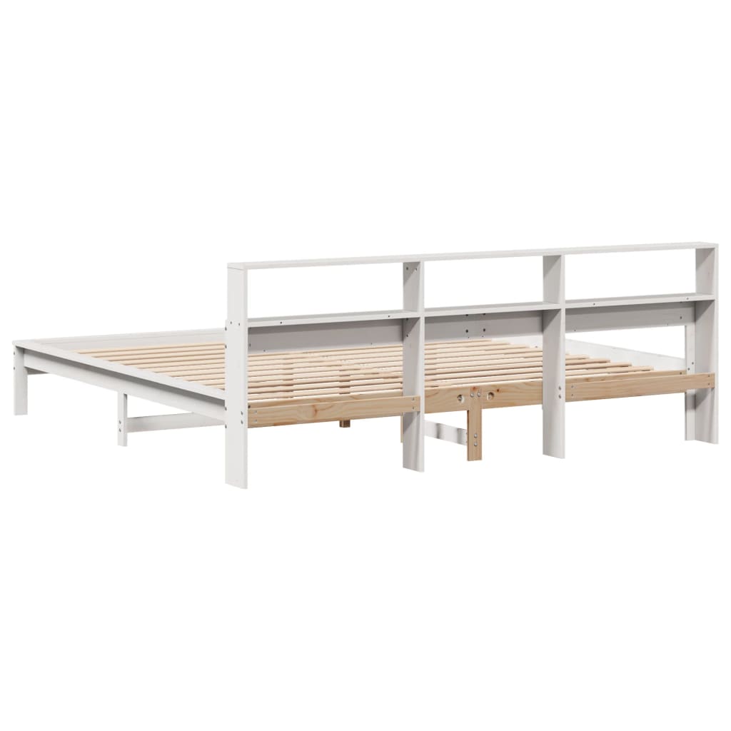 vidaXL Bed Frame without Mattress White 180x200 cm Solid Wood Pine 5
