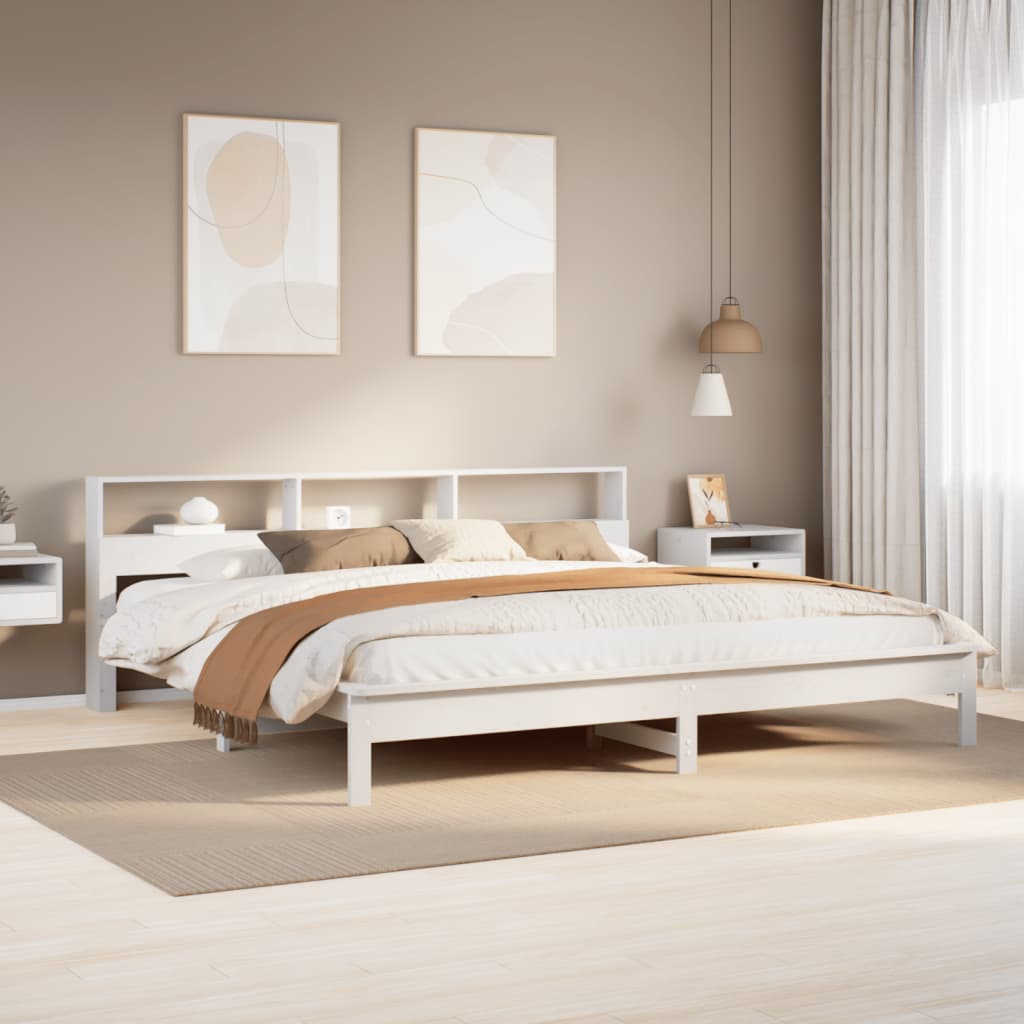 vidaXL Bed Frame without Mattress White 180x200 cm Solid Wood Pine 1