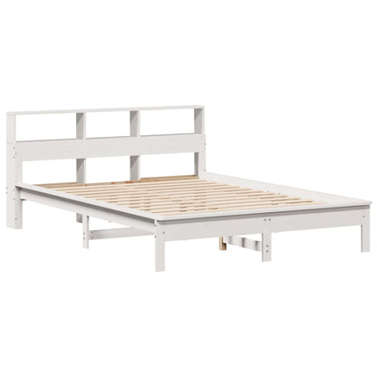 vidaXL Bed Frame without Mattress White 140x200 cm Solid Wood Pine 3
