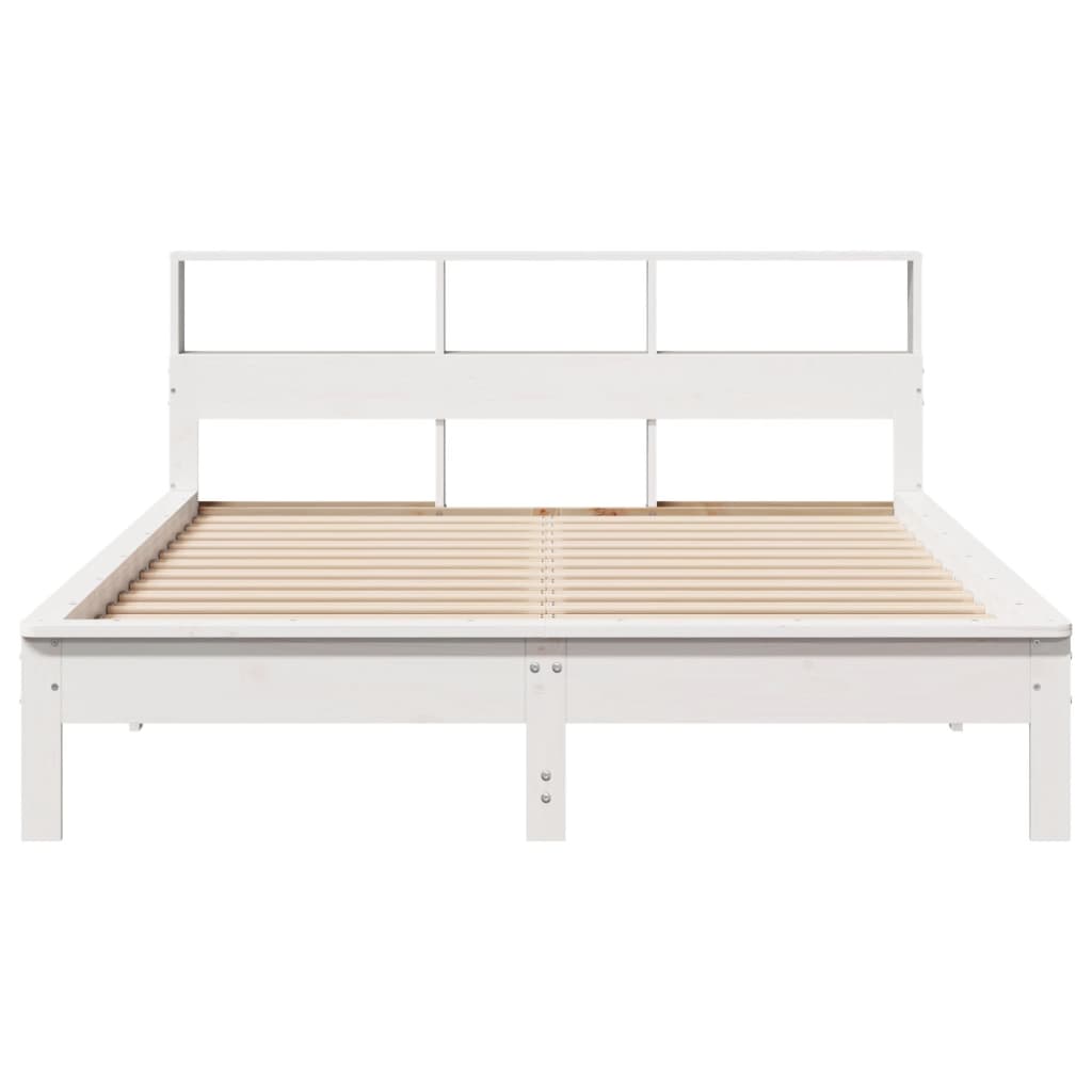 vidaXL Bed Frame without Mattress White 140x200 cm Solid Wood Pine 4