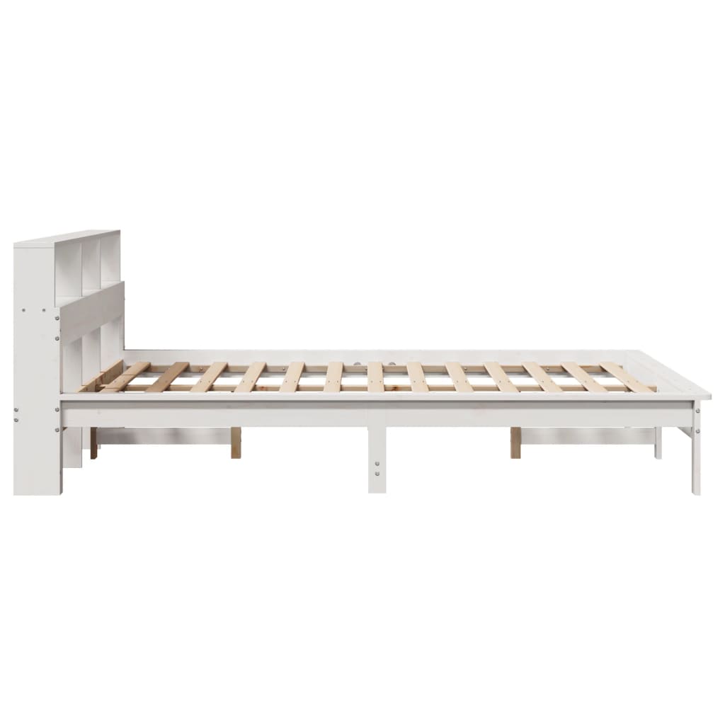 vidaXL Bed Frame without Mattress White 140x200 cm Solid Wood Pine 6