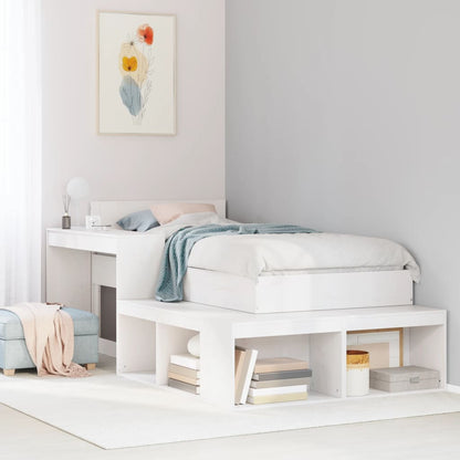 vidaXL Bed Frame without Mattress White 75x190 cm Solid Wood Pine 1