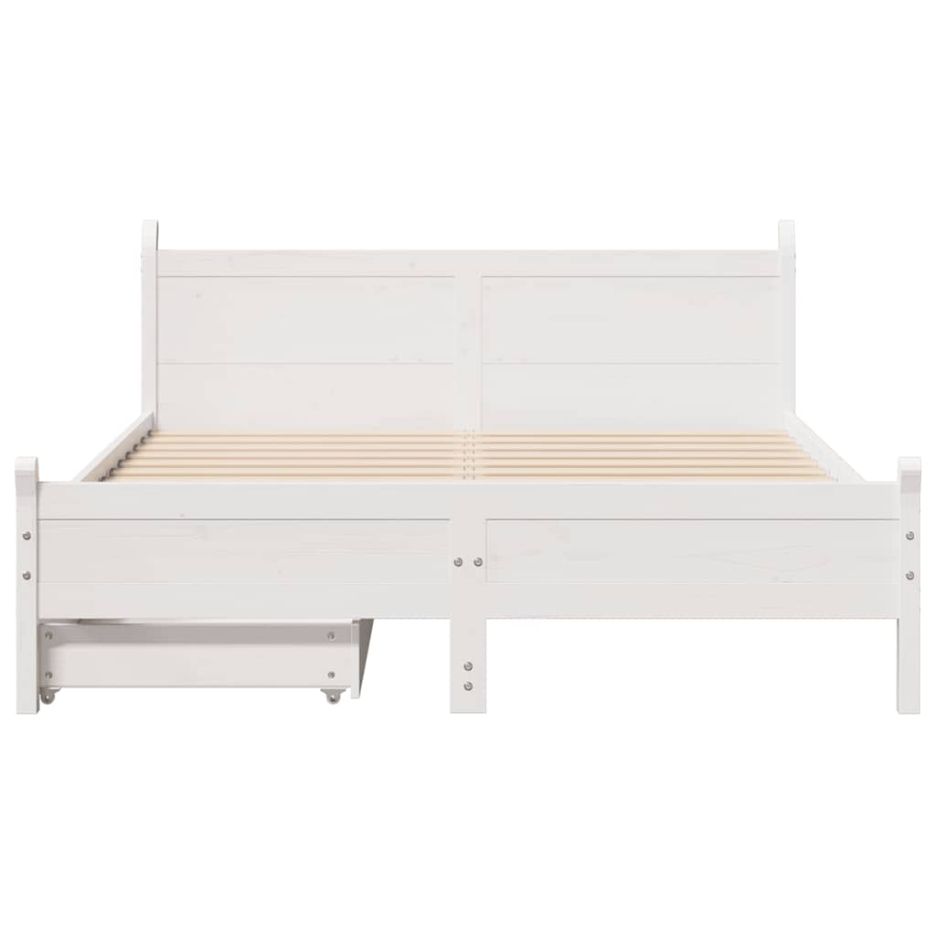vidaXL Bed Frame without Mattress White 120x200 cm Solid Wood Pine 4