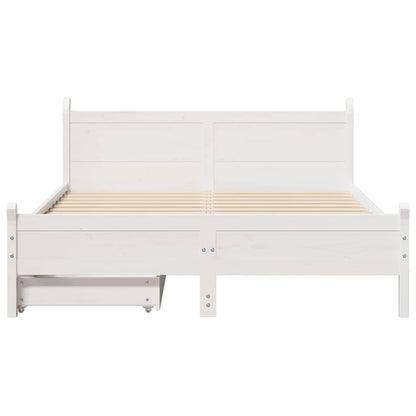 vidaXL Bed Frame without Mattress White 120x200 cm Solid Wood Pine 4