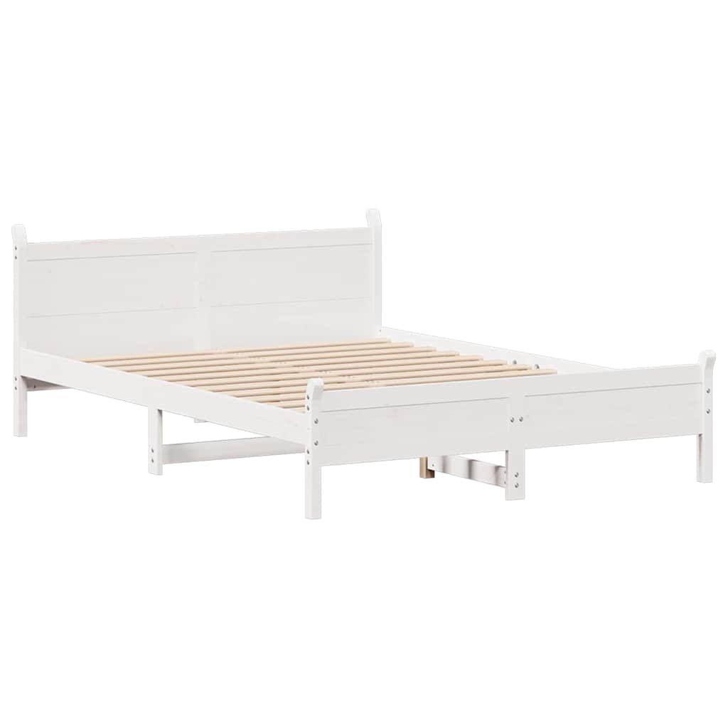 vidaXL Bed Frame without Mattress White 120x200 cm Solid Wood Pine 5