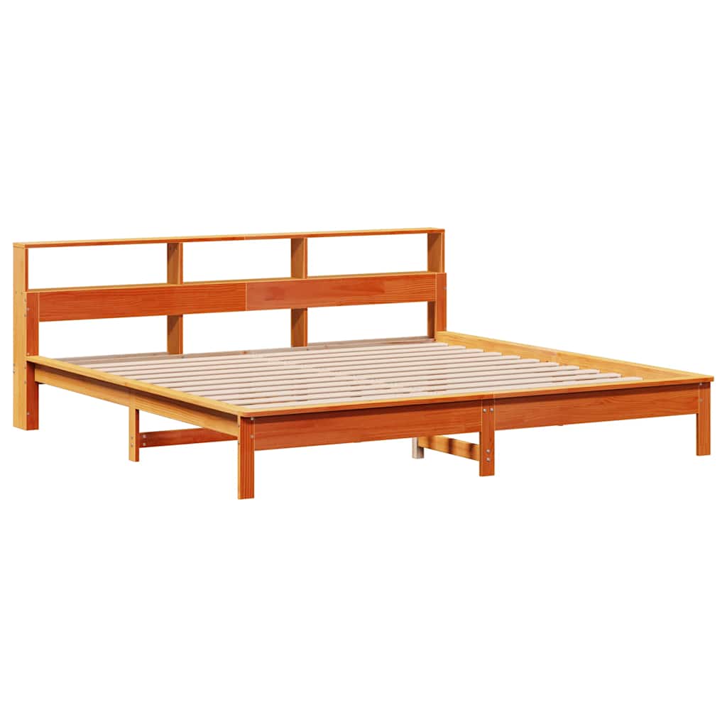 vidaXL Bookcase Bed without Mattress Wax Brown 200x200 cm 5