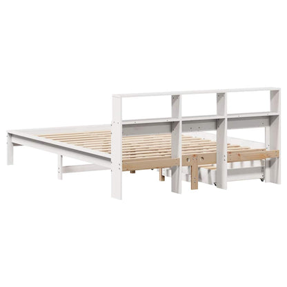 vidaXL Bookcase Bed without Mattress White 150x200 cm Solid Wood Pine 6