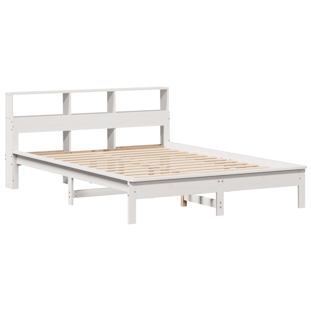 vidaXL Bookcase Bed without Mattress White 140x200 cm Solid Wood Pine 5