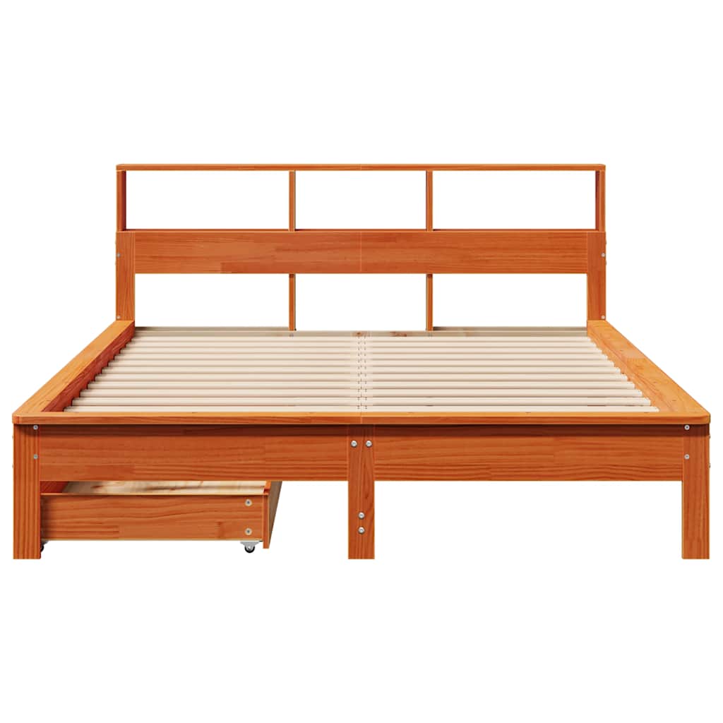 vidaXL Bookcase Bed without Mattress Wax Brown 140x200 cm 4