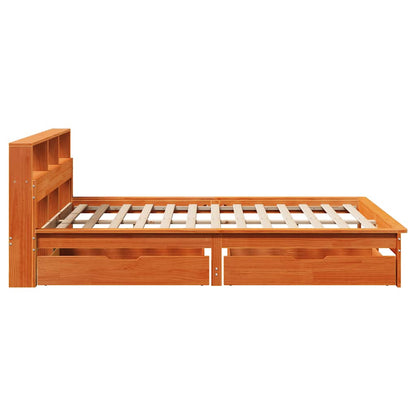 vidaXL Bookcase Bed without Mattress Wax Brown 140x200 cm 5