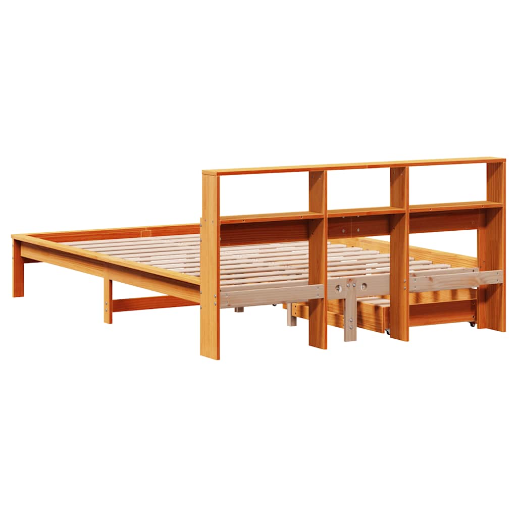 vidaXL Bookcase Bed without Mattress Wax Brown 140x200 cm 6