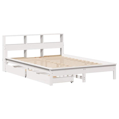 Bookcase Bed without Mattress Solid Wood Pine Length 190 cm 135 cm