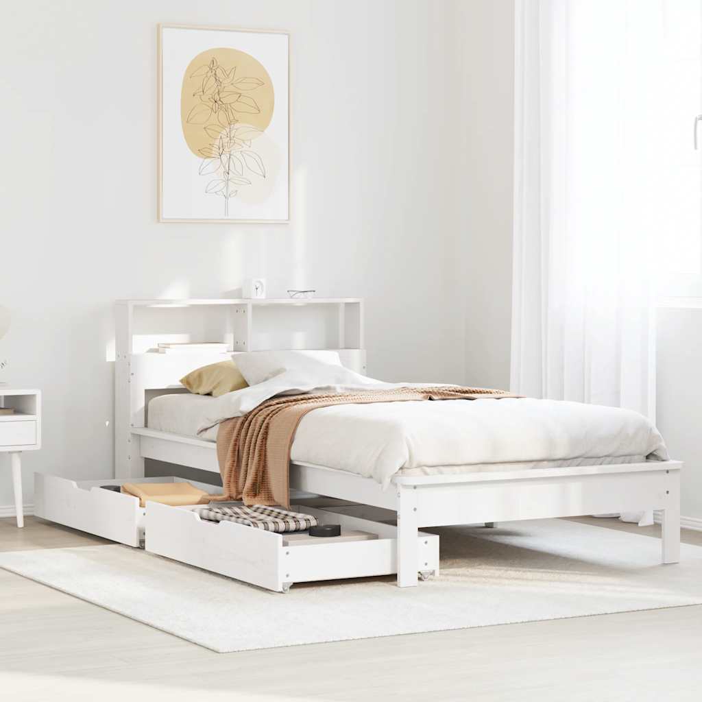 vidaXL Bookcase Bed without Mattress Solid Wood Pine Length 190 cm