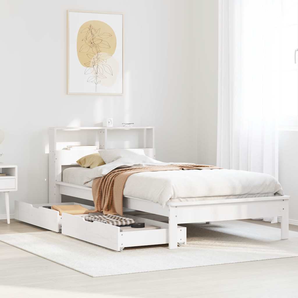 vidaXL Bookcase Bed without Mattress Solid Wood Pine Length 190 cm
