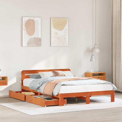 vidaXL Bed Frame without Mattress Solid Wood Pine