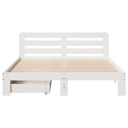 vidaXL Bed Frame without Mattress White 160x200 cm Solid Wood Pine 4