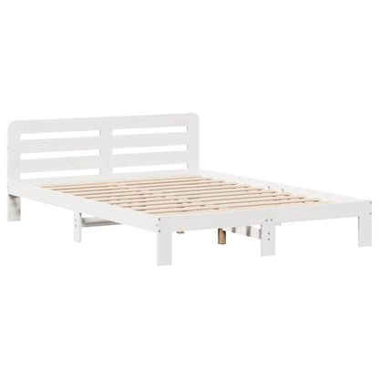 vidaXL Bed Frame without Mattress White 160x200 cm Solid Wood Pine 5