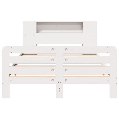 vidaXL Bed Frame without Mattress White 150x200 cm King Size Solid Wood Pine 4