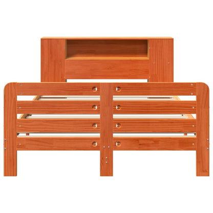 vidaXL Bed Frame without Mattress Wax Brown 150x200 cm King Size Solid Wood Pine 4
