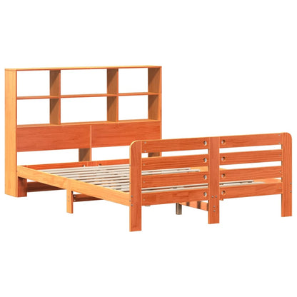 vidaXL Bed Frame without Mattress Wax Brown 150x200 cm King Size Solid Wood Pine 3