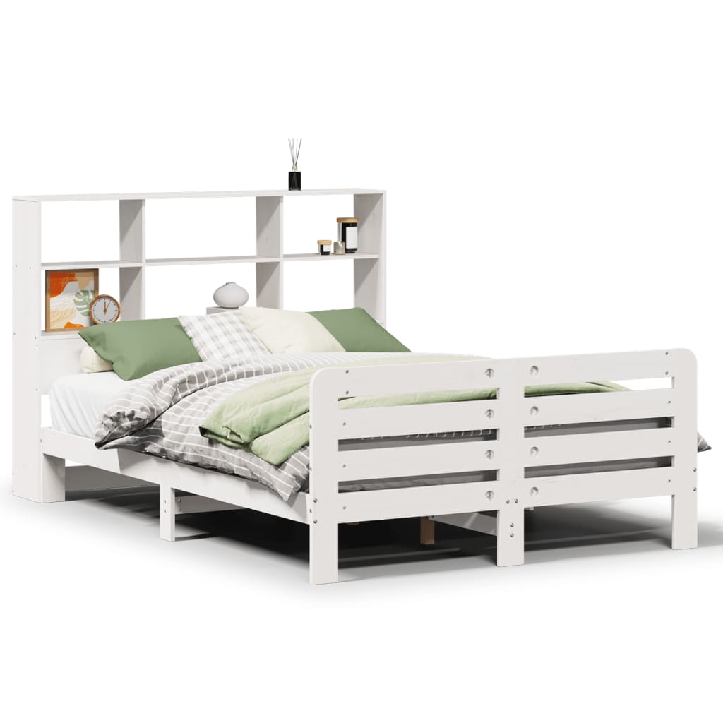 vidaXL Bed Frame without Mattress White 160x200 cm Solid Wood Pine 2