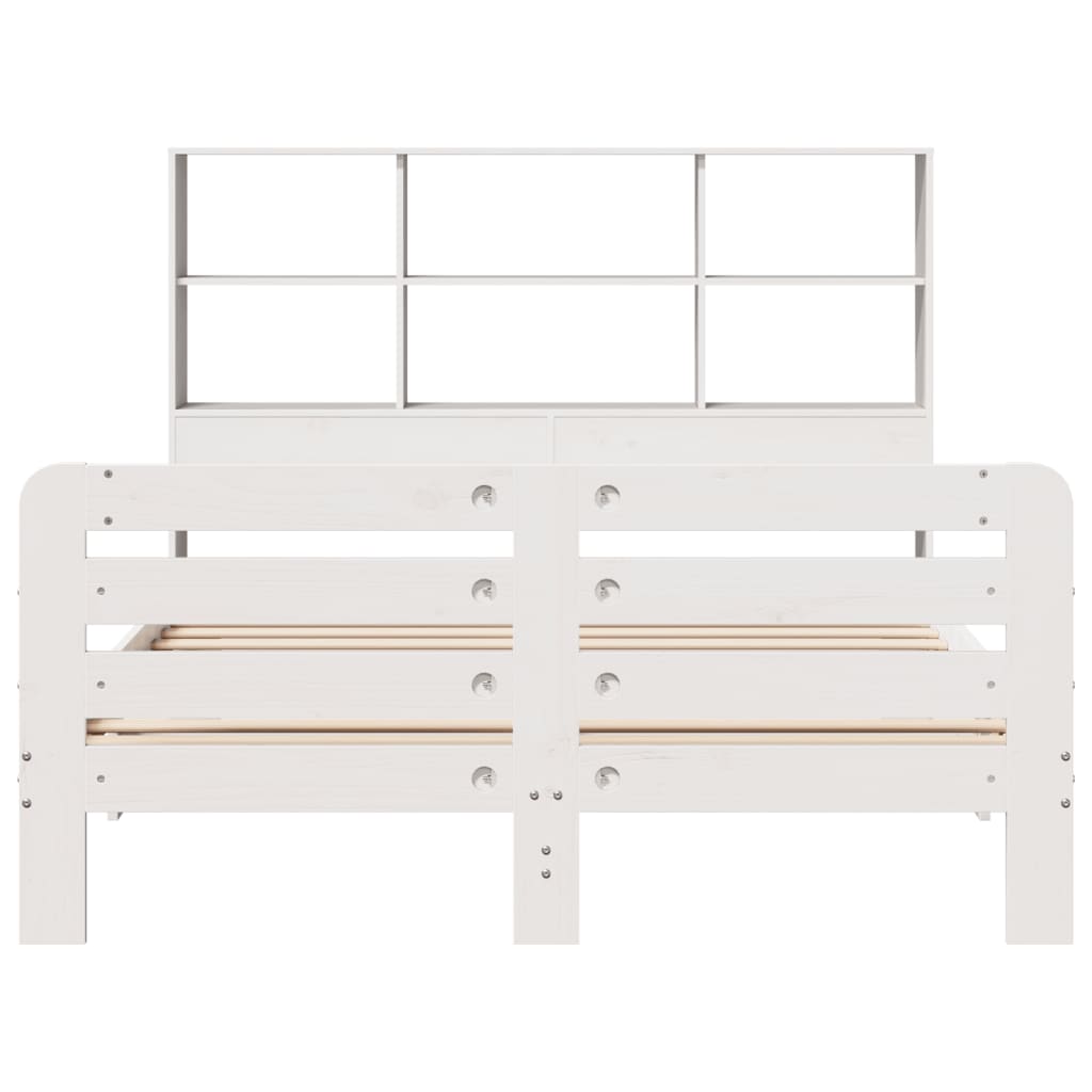 vidaXL Bed Frame without Mattress White 160x200 cm Solid Wood Pine 4