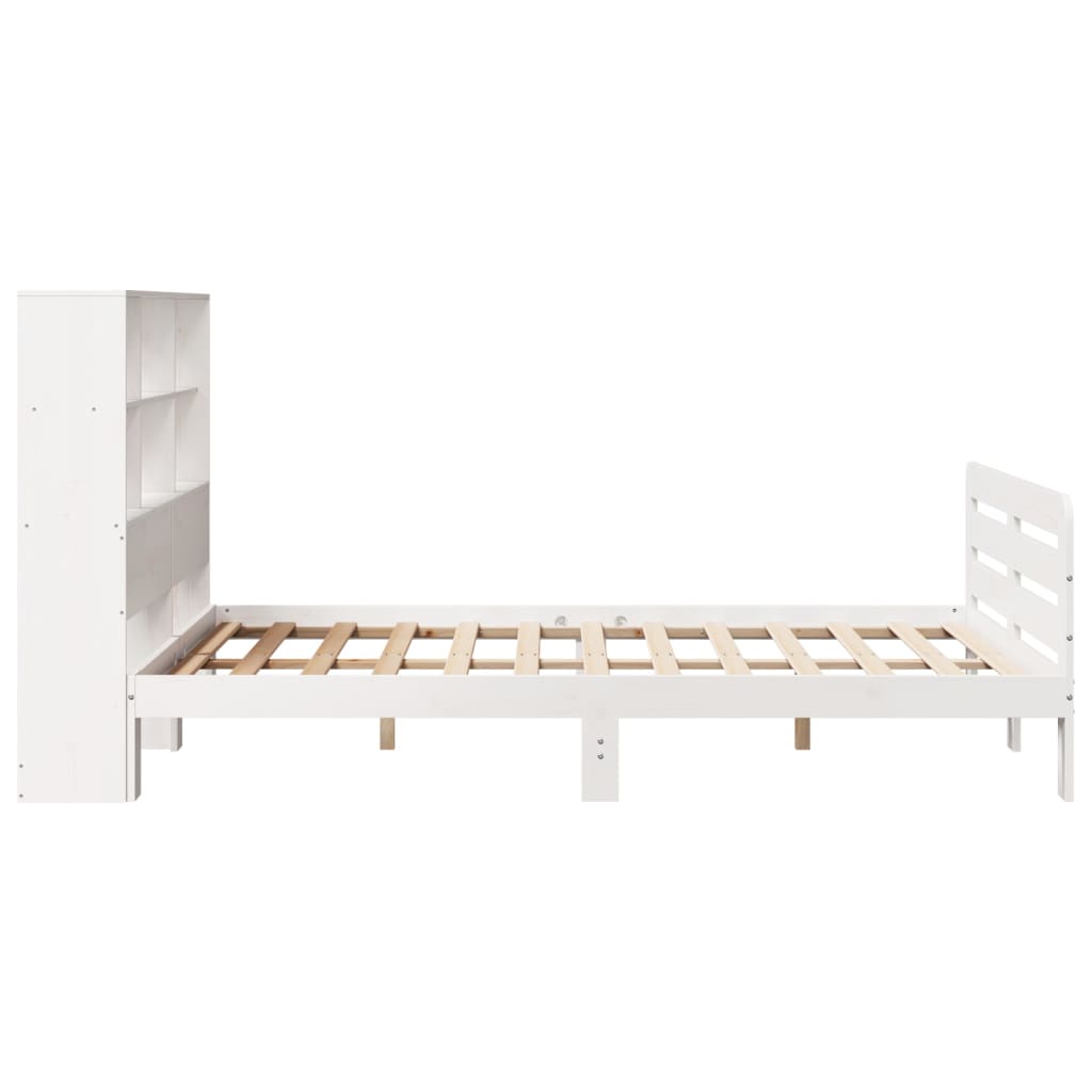 vidaXL Bed Frame without Mattress White 160x200 cm Solid Wood Pine 5