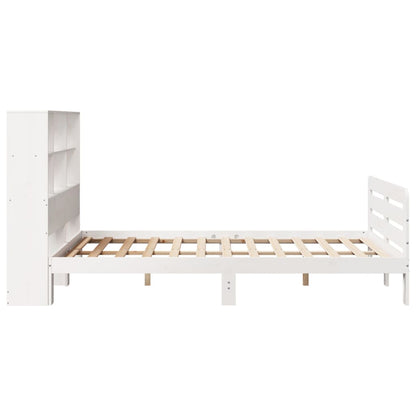 vidaXL Bed Frame without Mattress White 160x200 cm Solid Wood Pine 5